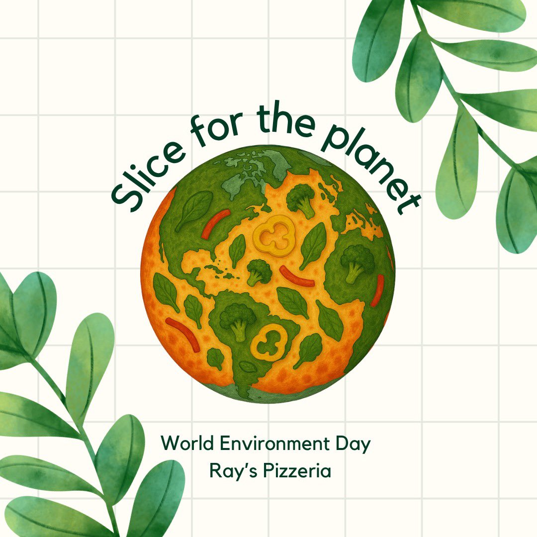 This World Environment Day, take a slice, give one back. Go plant-based for the planet. Even for just one day 🌿 

Call: 9322003288

Order here: rayscafeandpizzeria.com
Or on Zomato/Swiggy

#RaysPizza #worldenvironmentday #pizzadelivery #sliceofheaven #veganpizza #veggiepizzas