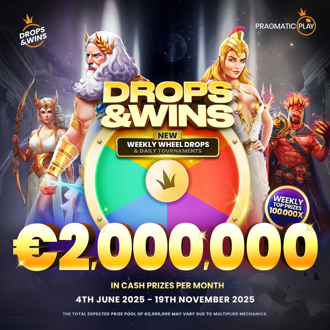 ViggoSlots's tweet photo. DROP&amp;WINS is live!🎯
Daily Tournaments, Weekly Wheel Drops &amp; €/$11.76M in total prizes.
From June 4th to Nov 19th, check the full promo on our site.

18+ Play Responsibly | T&amp;Cs apply

#casinotournament #promotion #dropsandwins https://t.co/04BLCjMEfT