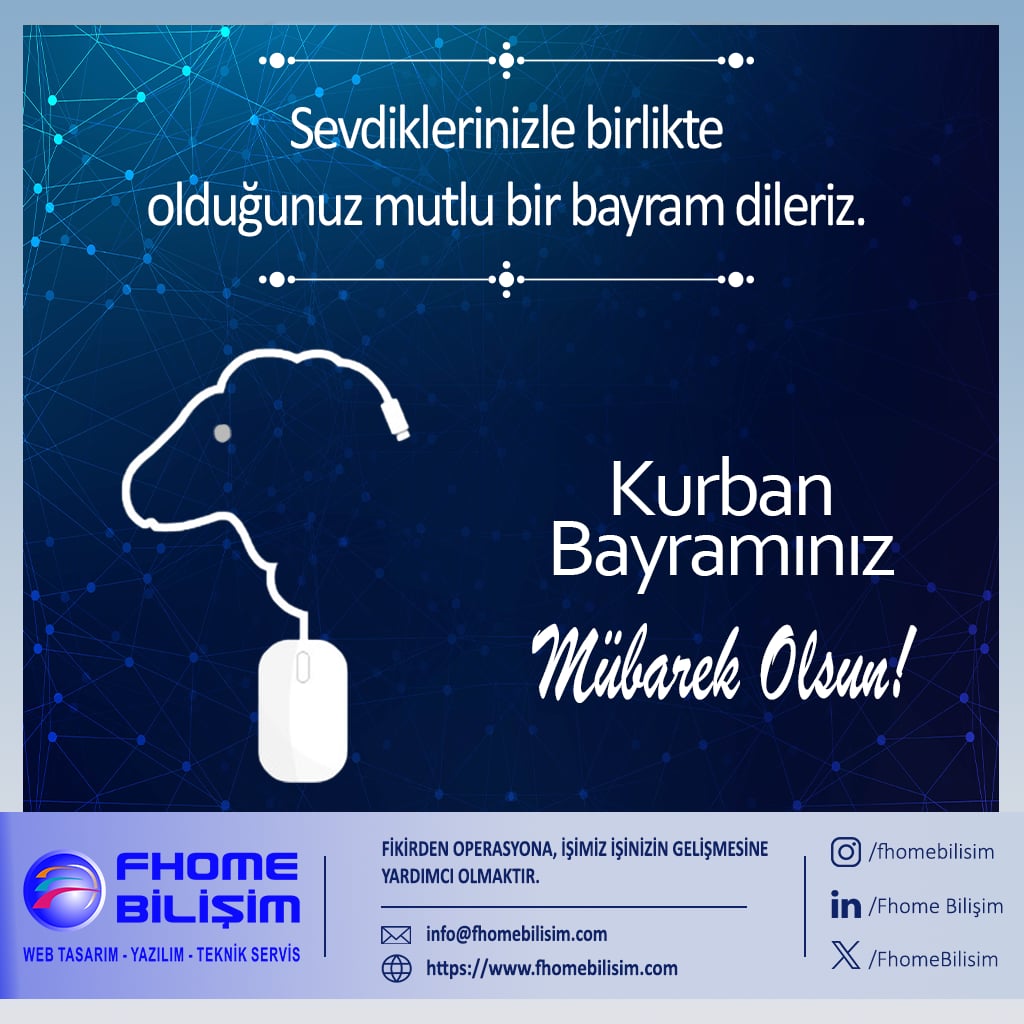 FhomeBilisim's tweet photo. Kurban Bayramımız Mübarek Olsun
Sevgi, merhamt ve paylaşmann en güzel hali olan Kurban Bayramı'nın; kalplre huzur, evlere bereket, hayatlra umut getirmesni dileriz
Tüm sevdiklerinzle birlkte sağlık, mutlulk ve barış dolu bir bayram geçirmenz dileğiyle...
 Bayramınız mübarek olsun https://t.co/gr4yIefUSN
