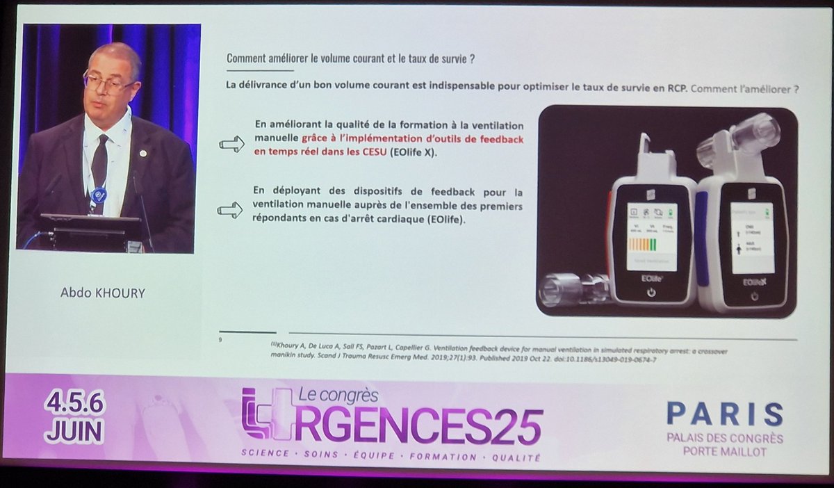 Durant la PEC d'un ACR, on insiste toujours sur le massage cardiaque et la défibrillation. La ventilation est le grand oublié de cette chaîne de survie, pourtant cela peut permettre d'augmenter la survie de ces patients avec un bon pronostic neurologique. Un dispositif sûr et