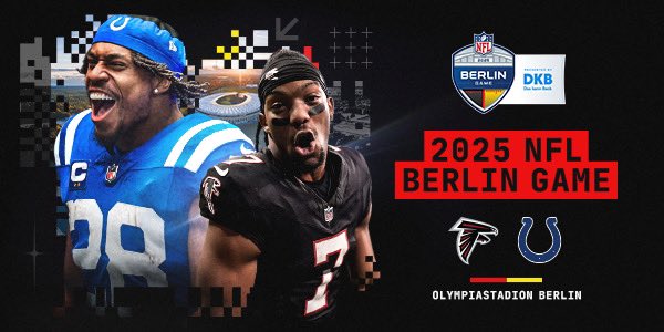 LibyanRed's tweet image. Selling

NFL Berlin game Germany

Atlanta Falcons vs. Indianapolis Colts on Sunday, November 9, 2025

BLOCK 19.1 x4