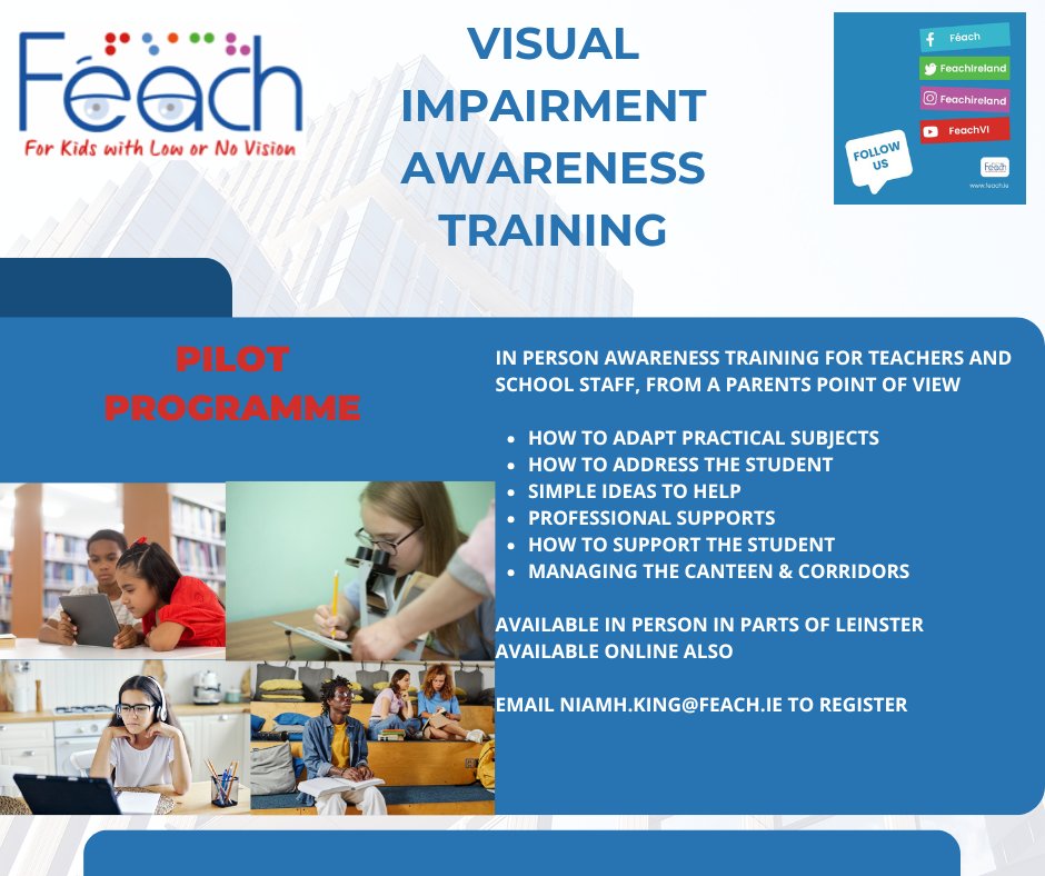 FeachIreland's tweet image. Teachers &amp;amp; SNAs don&apos;t forget we offer free guides for Primary and Secondary staff &amp;amp; a pilot project offering free in person or online training for staff of Post Primary schools with incoming VI/blind students #edchatie @simonmlewis @MuinteoirCDoyle @muinteoirdearv @lindaosull88