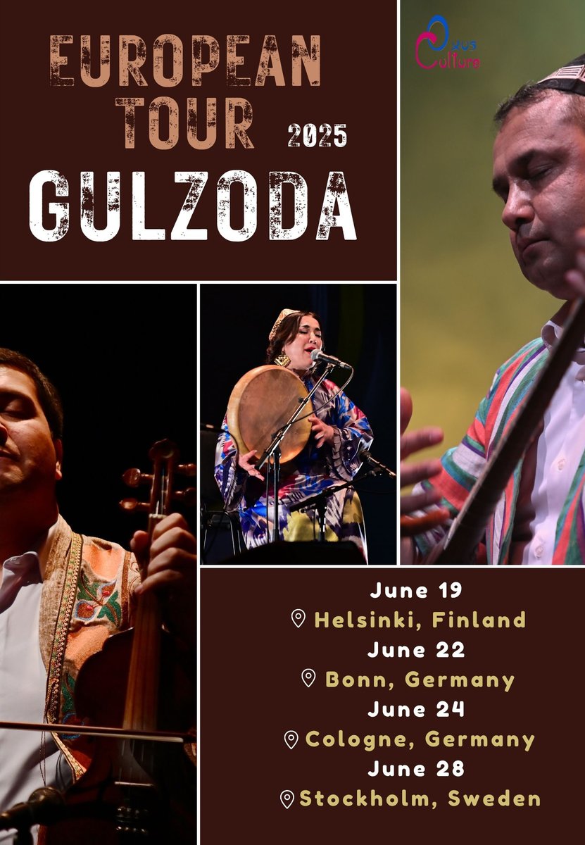 We are pleased to announce the next European Tour of GULZODA—voice of Transoxiana, the outstanding performer from Central Asia, and the bearer of UNESCO's world intangible cultural heritage, such as Shashmaqom and Katta Ashula.