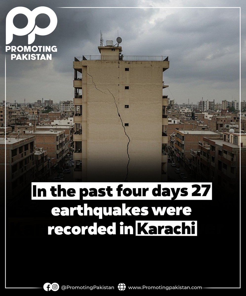 PromotingPK's tweet photo. Karachi's 4th day of mild tremors from the Landhi fault. No immediate danger, but stay alert! #PromotingPakistan #MildTremors #PakistanGeology #DisasterPreparedness #KarachiTremors #StaySafePakistan #LandhiFault #EarthquakeAwareness #SeismicActivity #PakistanNews #Karachi https://t.co/3hYqqhHChY