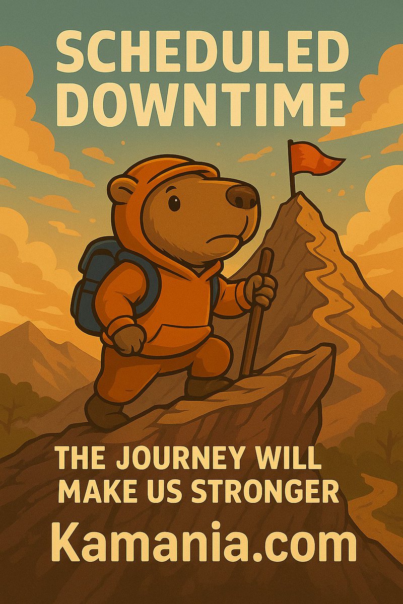 🛠️ Downtime ahead!
Kamania.com will be off at times – updates &amp; upgrades in progress. Thanks for your patience! 🐾
💬 Come hang out:

TG: t.me/kamaniasfaucets
Discord: discord.gg/Tc8uED7JvB
Revolt: rvlt.gg/zxHFPpWe

#Kamania #Faucet #Crypto #Free #Capybara