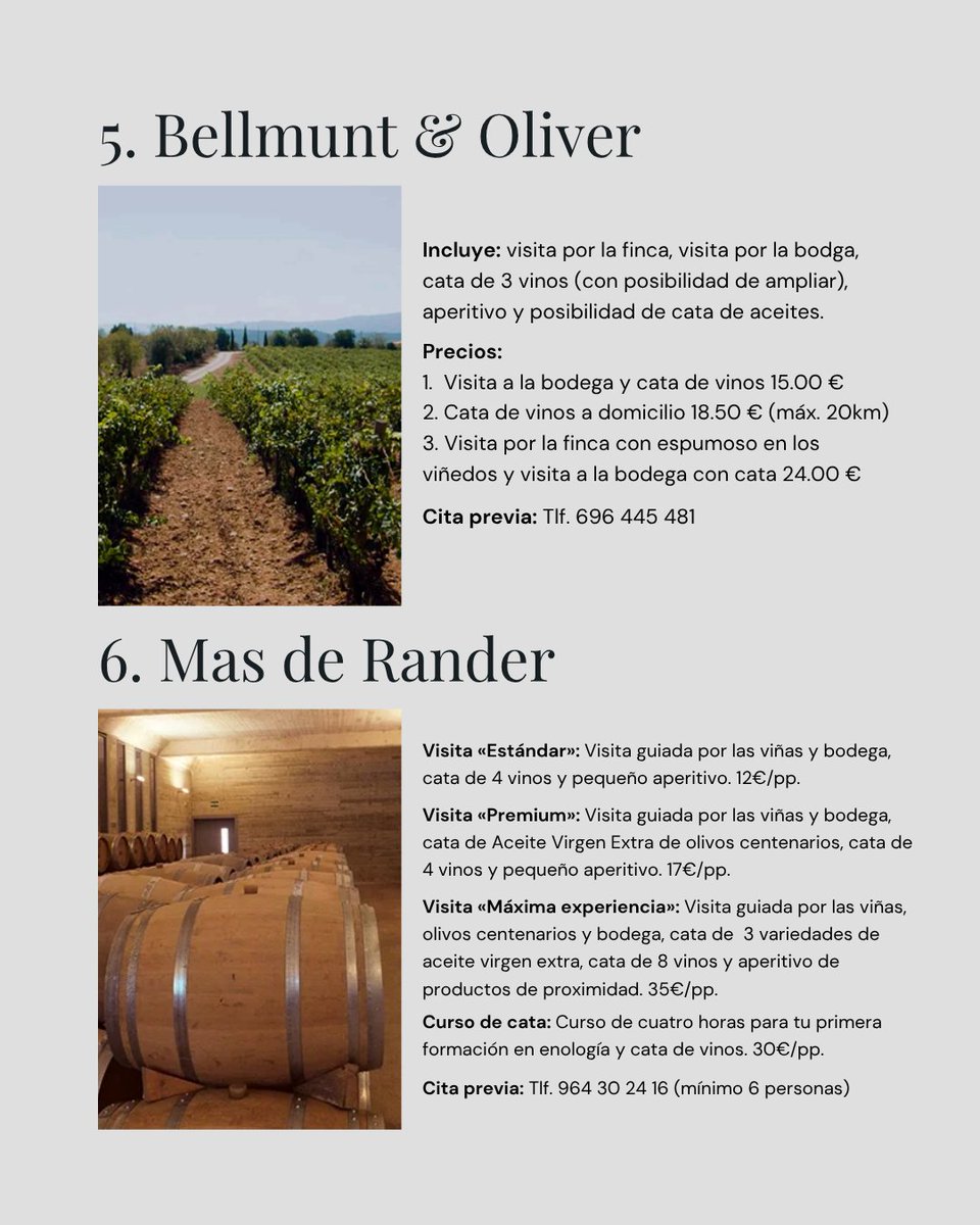 🍷 ¿Buscas planes para este verano? Enoturismo IGP CASTELLÓ
¿Sabías que la IGP Castelló tiene un montón de bodegas donde el vino se vive, se cata y se brinda?
📅 Reserva tu experiencia con antelación

#IGPCastelló  #Enoturisme #Castelló #Castellón #vi #vino #bodegas #entoturismo