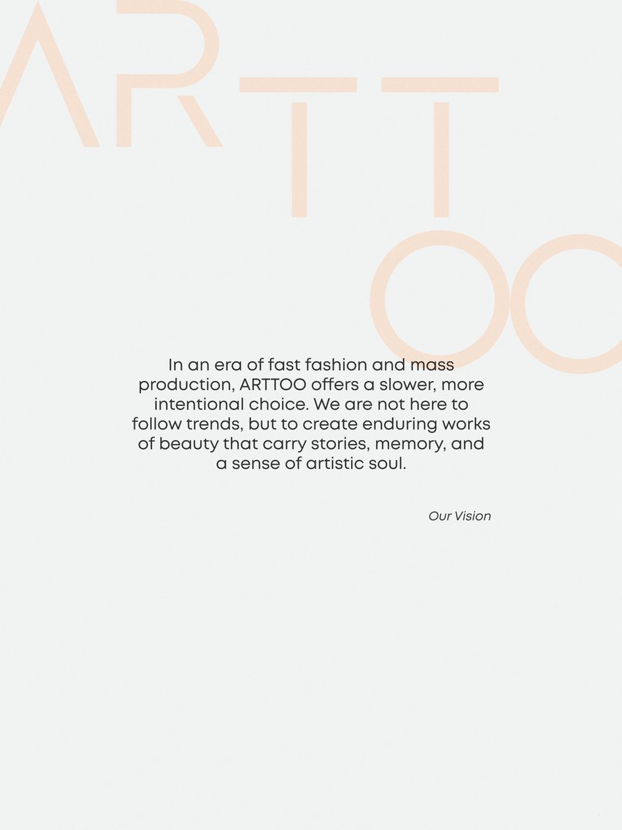 ARTTOO_offical's tweet image. In a world chasing trends,
we choose intention.
Not mass, but meaning.
Not fast, but forever.
ARTTOO creates beauty that lingers—
in memory, in spirit, in every line.
#ARTTOO #DesignWithSoul #QuietLuxury