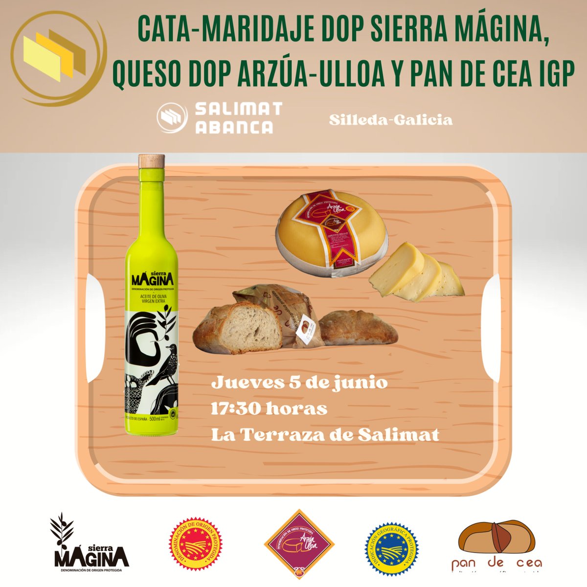 ArzuaUlloaDOP's tweet image. Hoxe imos estar en @SalimatAbanca #Silleda2025.

Cata "maridaxe" de aove @DOSierraMagina, pan @crixppandecea e queixo @ArzuaUlloaDOP 

#DOP #IXP #IGP
#CalidadeDiferenciada
#CalidadDiferenciada
#Silleda