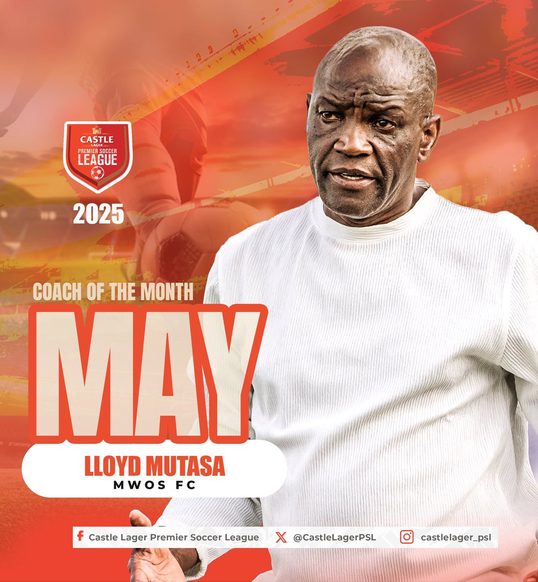 Back to back coach of the month awards for <a href="/MwosFC/">MWOS FC</a>'s Lloyd Mutasa.

3 Wins and 3 Draws, 10 goals scored and 4 conceded from the 6 games his team played in the month of May.

14 games unbeaten in the <a href="/CastleLagerPSL/">Castle Lager PSL ZW</a>. 

#GetThePicture #Zimbabwe #DStv294 #ZTNPrime