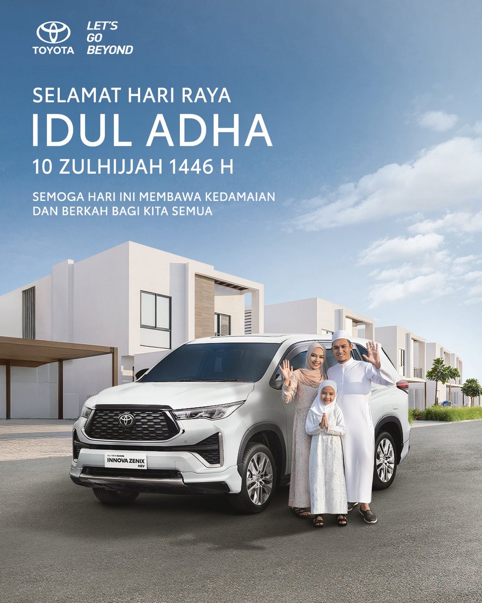 Selamat Hari Raya Idul Adha!

Semoga setiap langkah kita dipenuhi cahaya keikhlasan dan keberkahan.

#ToyotaIndonesia