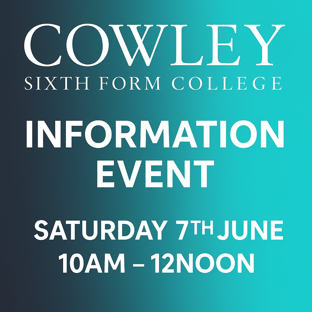 📢 Y11s, are you still making your mind up about your options for September 2025? Or have you applied but not attended an interview or been offered a place?

Our staff are on hand this Saturday to offer support with your post-16 journey.

Book online:
ticketsource.co.uk/cowley-sixth-f…