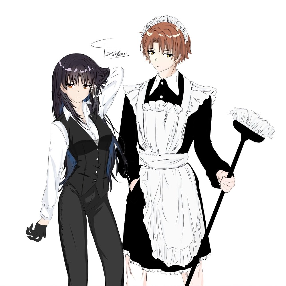 Kiyozune in maid costume 👀✨
#cote
#you_zitsu
#kiyozune
#ayanokoji
#horikita
#fanart