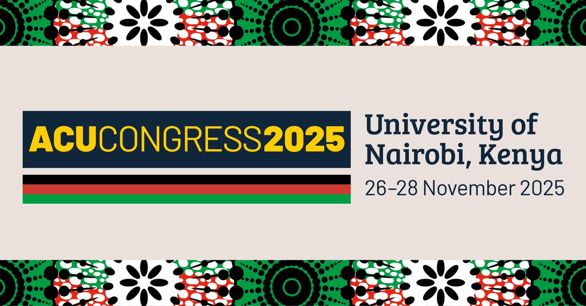 The Association of Commonwealth Universities (@the_acu) on Twitter photo Bookings for ACU Congress 2025 are now open!
Our flagship conference for university leaders returns in November, bringing together university vice-chancellors and leading voices in Commonwealth higher education at <a href="/uonbi/">University of Nairobi</a> in Kenya. π°πͺ
Book your place: bit.ly/3ZkziH0 Bookings for ACU Congress 2025 are now open!
Our flagship conference for university leaders returns in November, bringing together university vice-chancellors and leading voices in Commonwealth higher education at <a href="/uonbi/">University of Nairobi</a> in Kenya. π°πͺ
Book your place: bit.ly/3ZkziH0