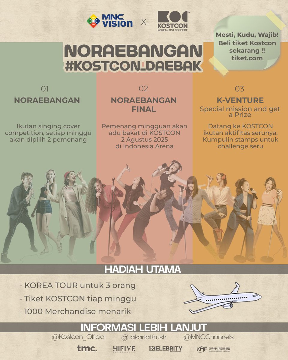 ent_ch86's tweet photo. Modal NYANYI OST DRAMA bisa jalan- jalan ke KOREA?

Yuk ikutan NORAEBANG

Noraebangan Online 

GRAND PRIZE:
- Trip ke KOREA buat 3 orang
- Tiket KOSTCON setiap minggu
- 1000+ merch kece buat kamu bawa pulang! https://t.co/vY6N0buPeI
