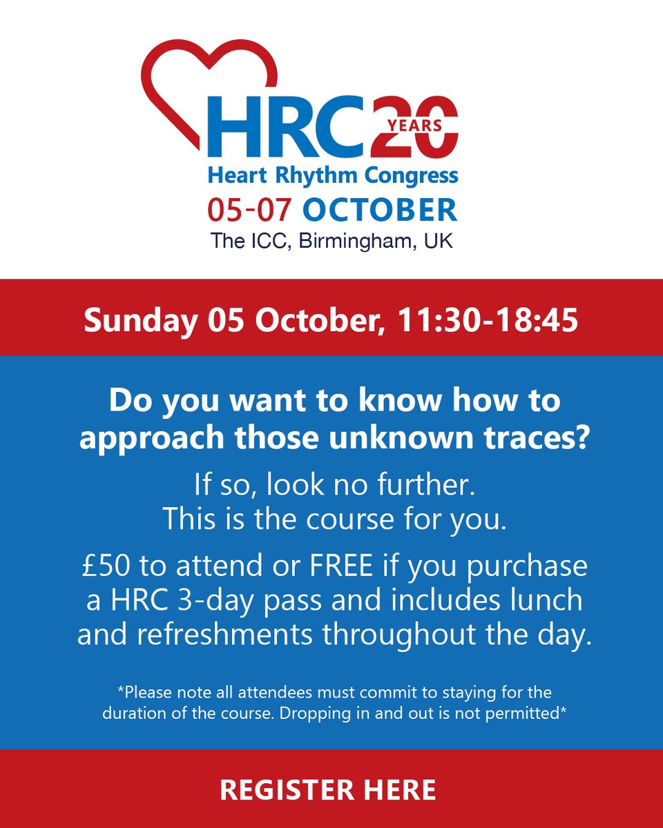 Your invitation to join a full day’s interactive training on how to interpret EP traces from the most basic concepts to advanced and unusual EP.  Aimed at EP trainees, cardiac physiologists and consultants wishing to refresh their diagnostic skills.  heartrhythmcongress.org