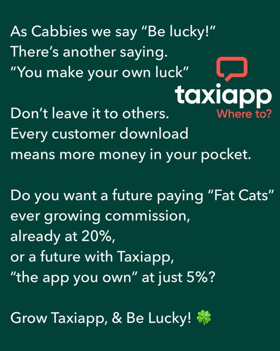 Ask all your passengers to download Taxiapp and grow our work with low 5% commission. You know it makes sense.
