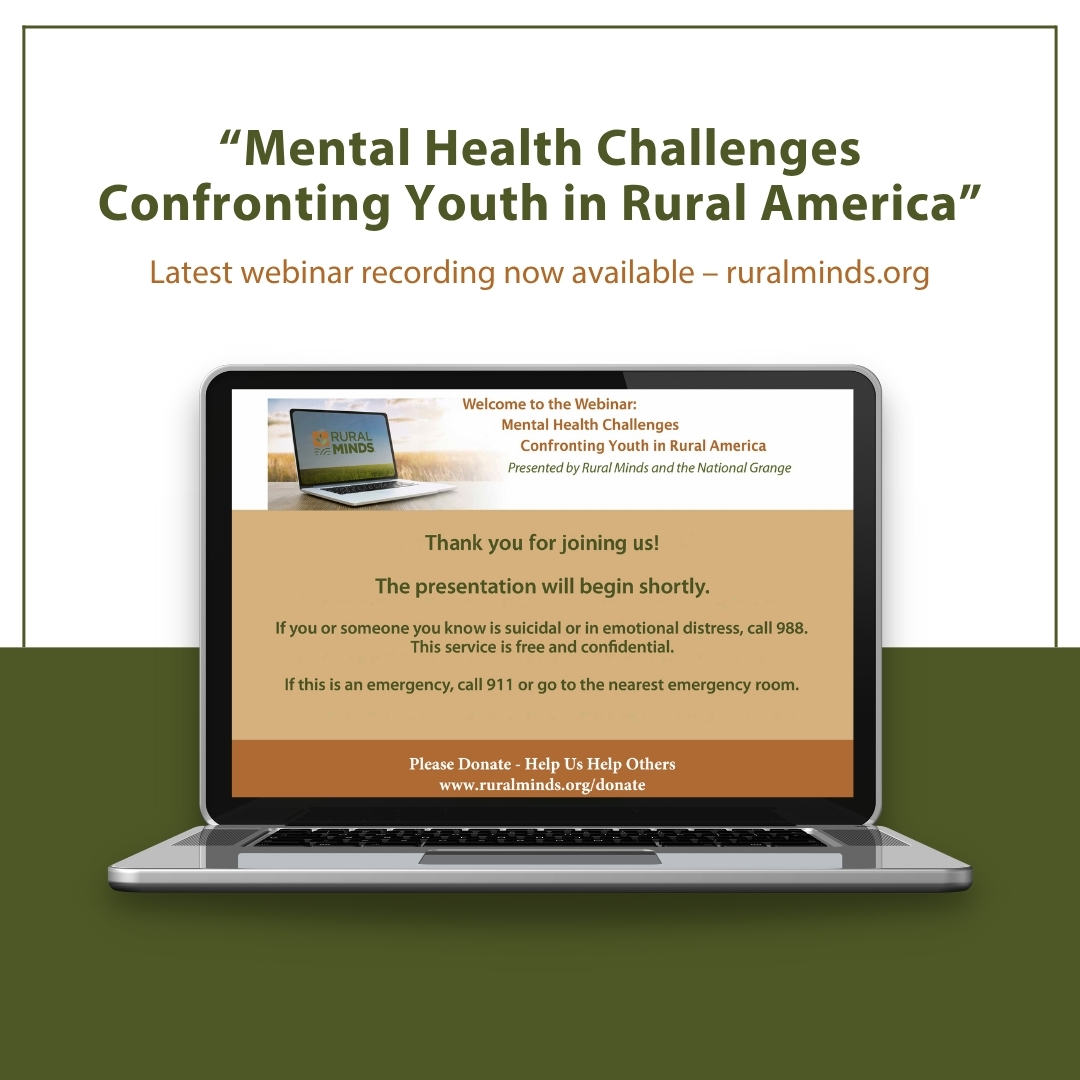A recording of the latest #RuralMentalHealth Connections webinar – “Mental Health Challenges Confronting Youth in Rural America” – is now available: bit.ly/3Rwfuxg