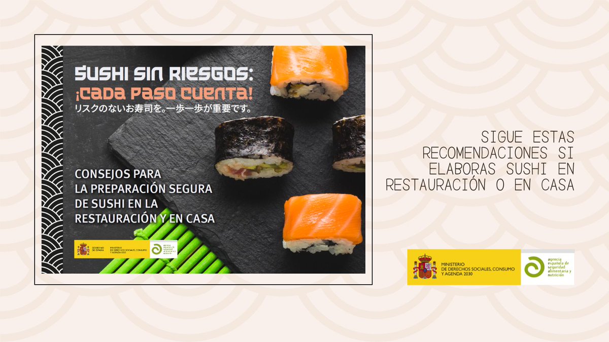 📢 🍱🍚 Ya está publicado el folleto 'Sushi sin riesgos: ¡cada paso cuenta! Consejos para la preparación segura de sushi en la restauración y en casa'.

👉 Puedes consultarlo en nuestra web: 🔗 lc.cx/VoyxLa