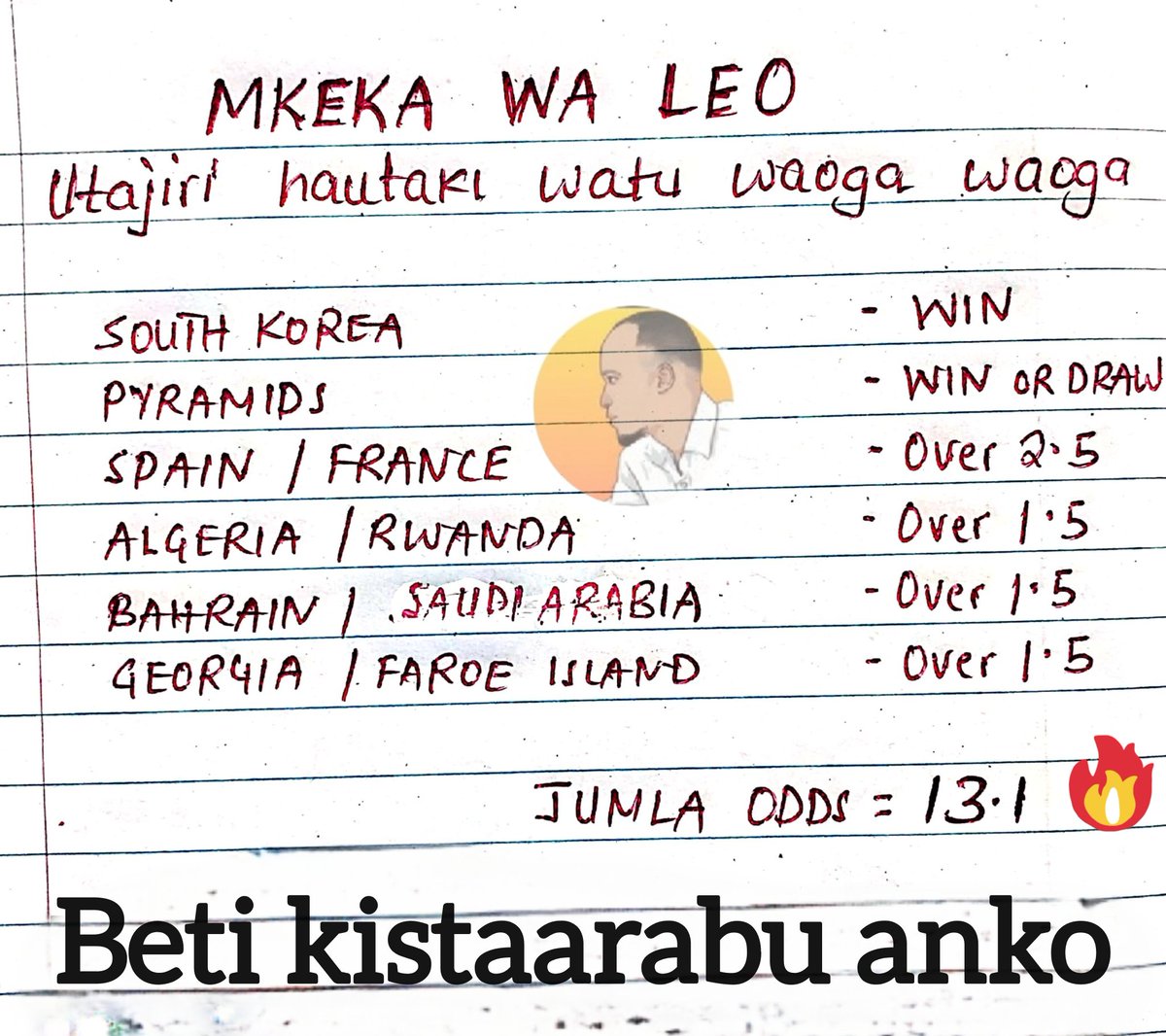 SAMKICHEKO (@samuelmway) on Twitter photo Wanangu wa kubeti Mhindi leo ama zake ama zetu cha muhimu tuache tamaa tutulize akili tu
Bila kusahau ukiwa na <a href="/TZSportPesa/">SportPesa Tanzania</a> unaweza kubeti bila bando yani buure
Bofya bit.ly/sportpesa_tw1 kujiunga kisha ucheze Bure kwenye
#UshindiNiSportPesa
#SportpesaUshindiUendelee Wanangu wa kubeti Mhindi leo ama zake ama zetu cha muhimu tuache tamaa tutulize akili tu
Bila kusahau ukiwa na <a href="/TZSportPesa/">SportPesa Tanzania</a> unaweza kubeti bila bando yani buure
Bofya bit.ly/sportpesa_tw1 kujiunga kisha ucheze Bure kwenye
#UshindiNiSportPesa
#SportpesaUshindiUendelee