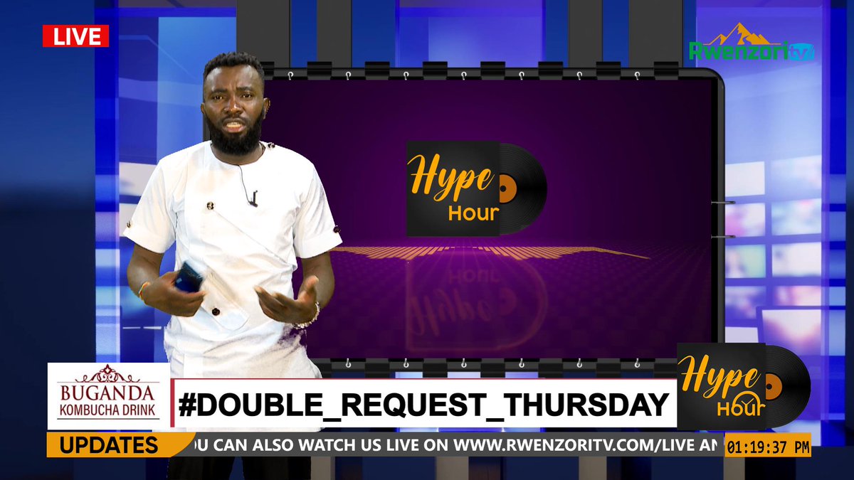 rwenzoritv1's tweet photo. It's Double Request Thursday on the Hype Hour Show πΆ Tune in for double the fun and double the hits. Donβt miss out on your favorite tracks. π» #HypeHour #DoubleRequestThursday #MusicLovers #Tunein https://t.co/2i26q9kwkQ