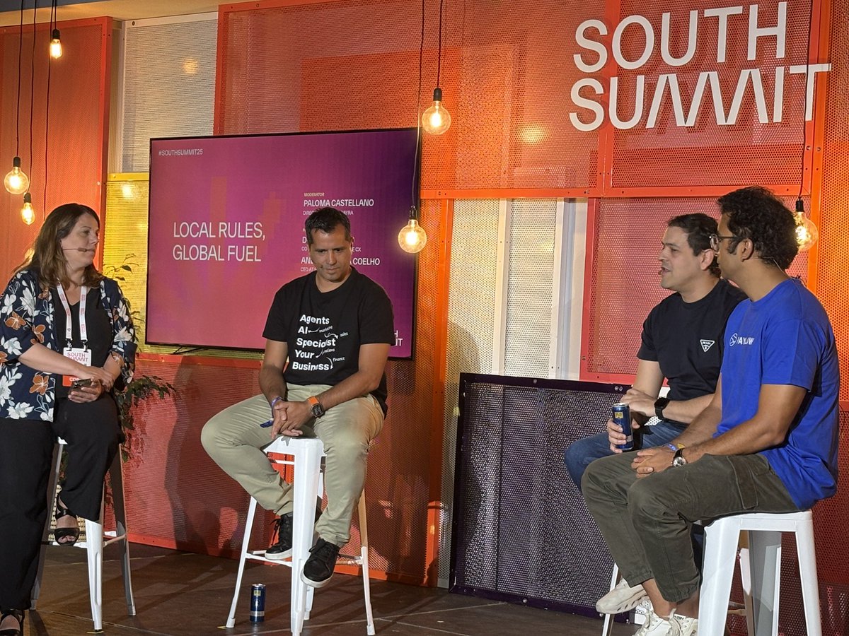 Wayra (@wayra) on Twitter photo ¡Comenzamos los paneles del Día2 de <a href="/south_summit/">South Summit</a>!
🔴 En directo desde el #PlaygroundStage ‘Local Rules, Global Fuel’ con:
🗣️<a href="/bloodymary/">Paloma Castellano</a> (#Wayra), <a href="/AvinashSukhwani/">Avinash Sukhwani</a> (<a href="/Payflow_es/">Payflow (YC S21)</a>), David Cabrera (<a href="/wisecx_ai/">Wise CX</a>) y André Aranha (<a href="/saffeai/">Saffe</a>) #SouthSummit25 #WayraSouthSummit #innovacion ¡Comenzamos los paneles del Día2 de <a href="/south_summit/">South Summit</a>!
🔴 En directo desde el #PlaygroundStage ‘Local Rules, Global Fuel’ con:
🗣️<a href="/bloodymary/">Paloma Castellano</a> (#Wayra), <a href="/AvinashSukhwani/">Avinash Sukhwani</a> (<a href="/Payflow_es/">Payflow (YC S21)</a>), David Cabrera (<a href="/wisecx_ai/">Wise CX</a>) y André Aranha (<a href="/saffeai/">Saffe</a>) #SouthSummit25 #WayraSouthSummit #innovacion