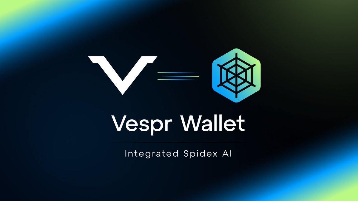 Spidex_ag's tweet photo. 🔔 New Integration Announcement 🔔
Spidex AI has officially integrated Vespr Wallet (@vesprwallet)🔥
📌 About Vespr
VESPR is a wallet management application designed to give you full control over your Cardano private keys.
#DeFAI #Spidex #AI #Cardano #Crypto #Vespr