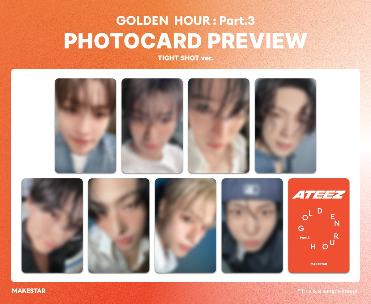 Makestarcorp's tweet photo. #ATEEZ (#에이티즈 ) 12TH MINI ALBUM [GOLDEN HOUR : Part.3](POCAALBUM) PRE-ORDER PHOTOCARD EVENT

📸PHOTOCARD PREVIEW
🎁메이크스타 단독 셀카 포토카드 타이트샷 ver.
🎁앨범 SET 구매 시 유닛 포토카드 냥 ver.
🎁앨범 3매 구매 시 인화 폴라로이드 포토카드

🗓️- 06.12 23:59(KST)
🔗https://t.co/xexJdc66RB