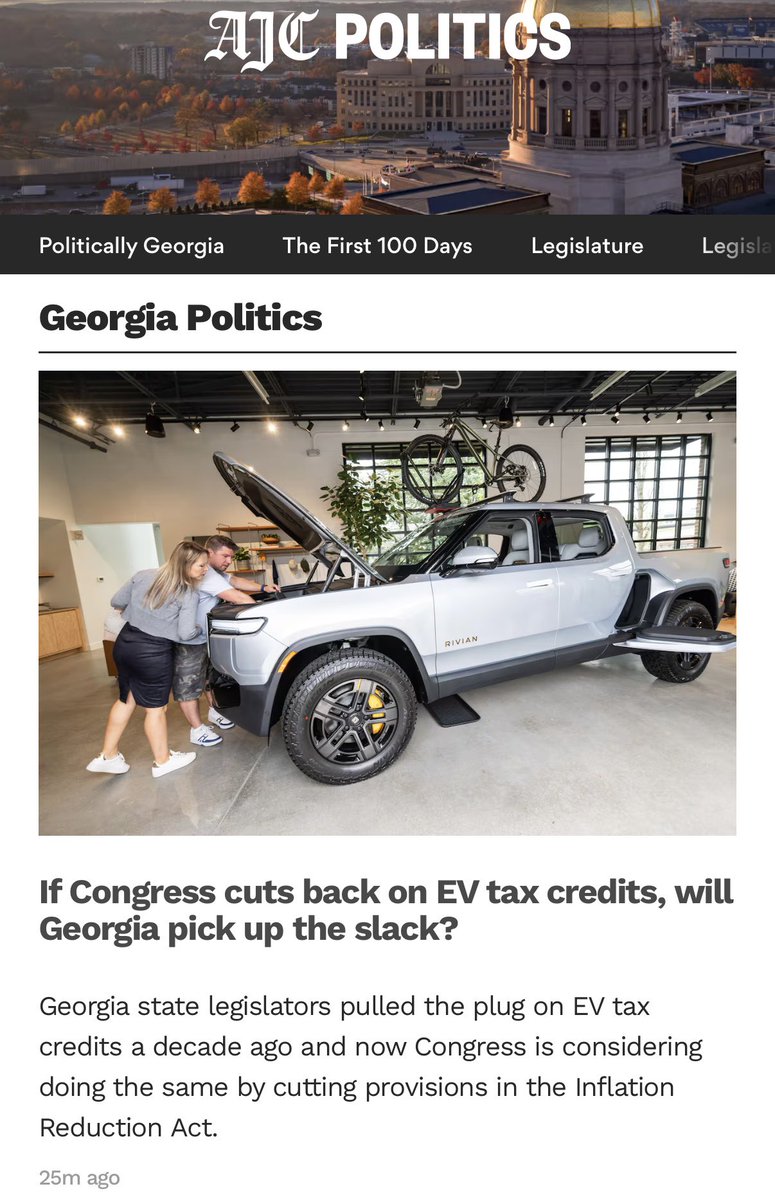 DolezalForGA's tweet image. Should we take money from Georgians to subsidize their neighbor’s car purchase?
No.