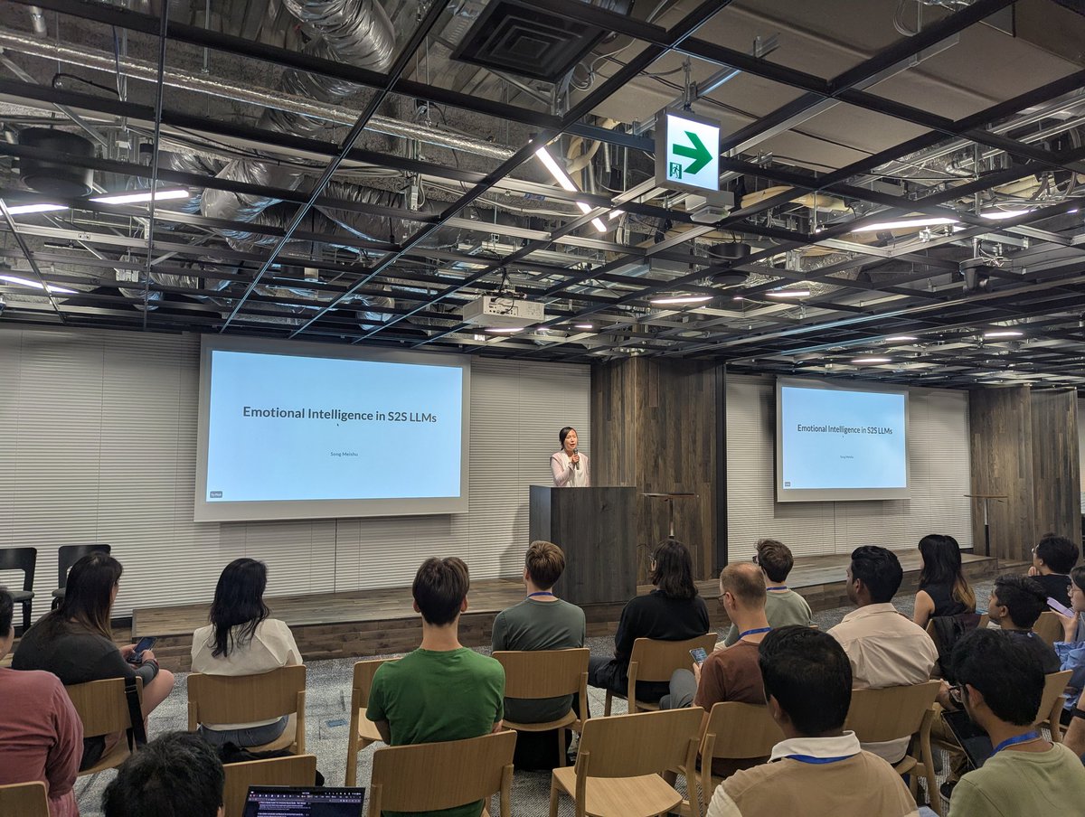Kai Arulkumaran (@kaixhin) on Twitter photo <a href="/numpynah/">Nathania Nah</a> And, finally, Meishu Song on emotional intelligence in speech-to-speech tech ❤️ <a href="/numpynah/">Nathania Nah</a> And, finally, Meishu Song on emotional intelligence in speech-to-speech tech ❤️