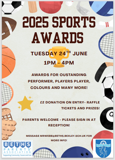 Our 2025 Sports Awards will be taking place on Tuesday 24th June between 1pm-4pm! We look forward to welcoming all of our Sports Scholars to celebrate their success and achievements throughout this academic year! ⚽️🏀🏉🏏🎾