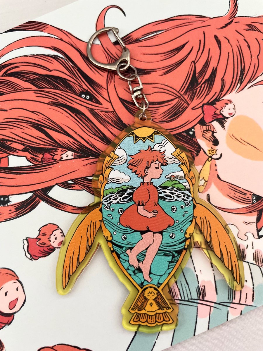 birdfrogdraws's tweet image. Ponyo and Howl Keychains !