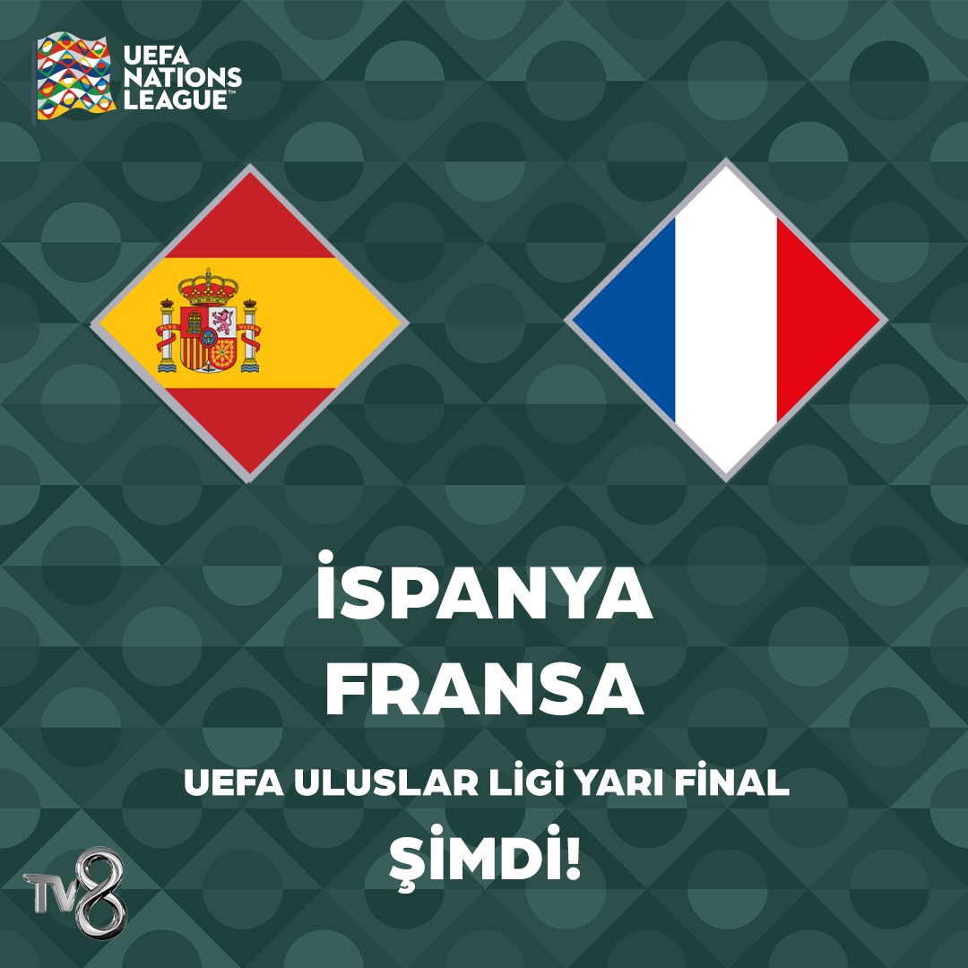 Final bileti için sahadalar! “İspanya - Fransa” UEFA Uluslar Ligi Yarı Final maçı şimdi canlı yayınla TV8’de. #UEFA #UluslarLigi #İspanya #Fransa goo.gl/1nA14O