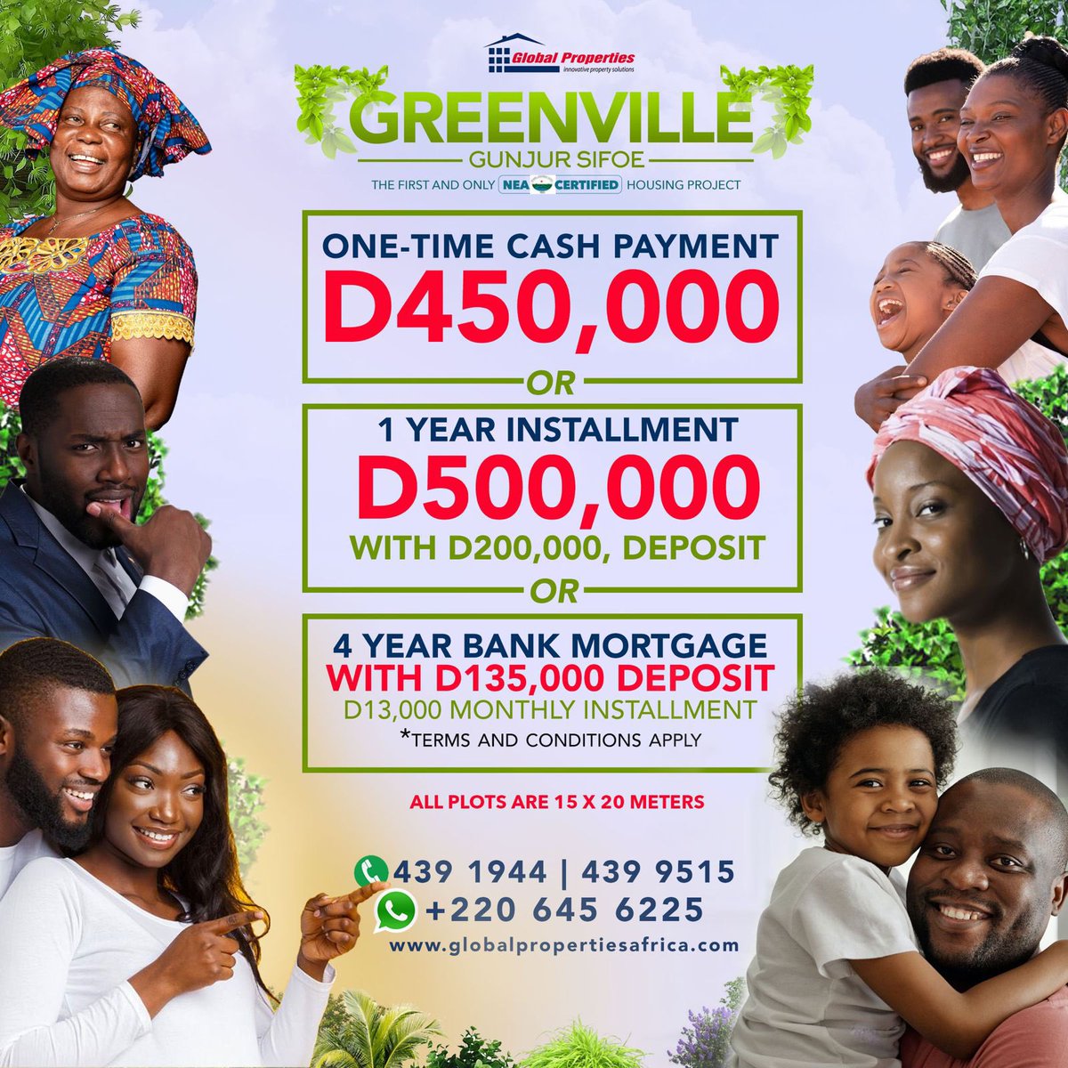 Make your dream home come true at Greenville Estate. Contact us now to claim your plot.

Call us on 439 1944 or WhatsApp on +220 645 6225 for more info. 

#SaulFRAZER #GlobalProperties #RealEstate #Gambia #Greenville