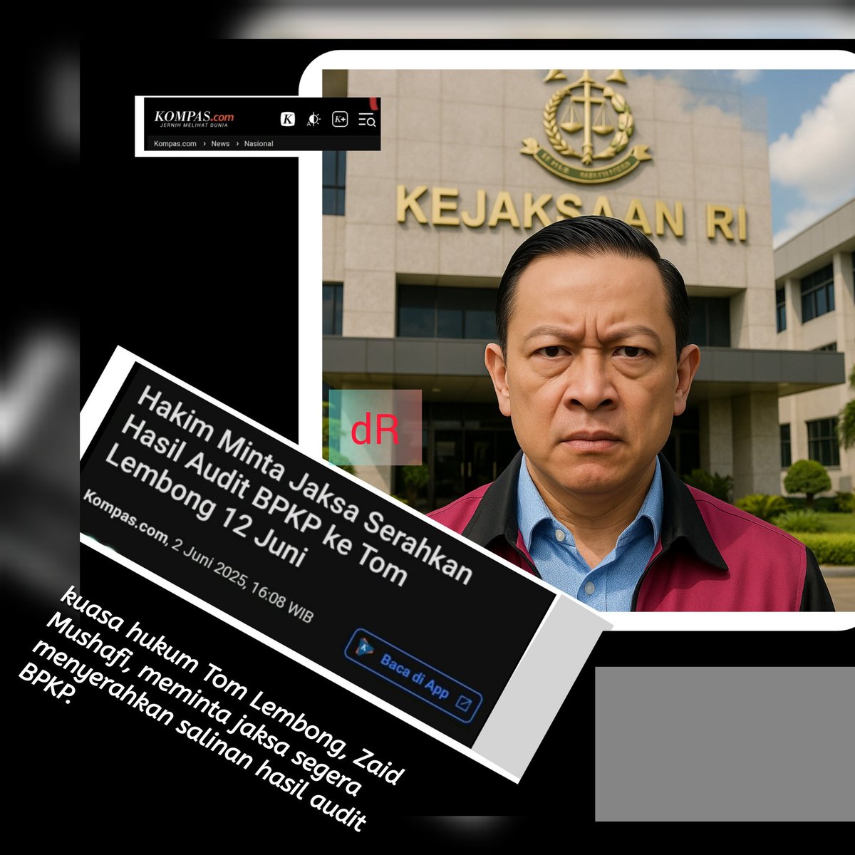 Lai (@laielfrid) on Twitter photo Menurut gw aneh aja sih, ko bs hasil audit BPKP tdk di serahkan ke Tom Lembong sebagai tersangka,?!
Klo sampai tdk di serahkan berarti <a href="/KejaksaanRI/">Kejaksaan RI</a> melawan hukum donk, lalu pihak mana yg akan memberi sanksi hukum kepada kejaksaan ?!
Tolak RUU Kejaksaan Menurut gw aneh aja sih, ko bs hasil audit BPKP tdk di serahkan ke Tom Lembong sebagai tersangka,?!
Klo sampai tdk di serahkan berarti <a href="/KejaksaanRI/">Kejaksaan RI</a> melawan hukum donk, lalu pihak mana yg akan memberi sanksi hukum kepada kejaksaan ?!
Tolak RUU Kejaksaan