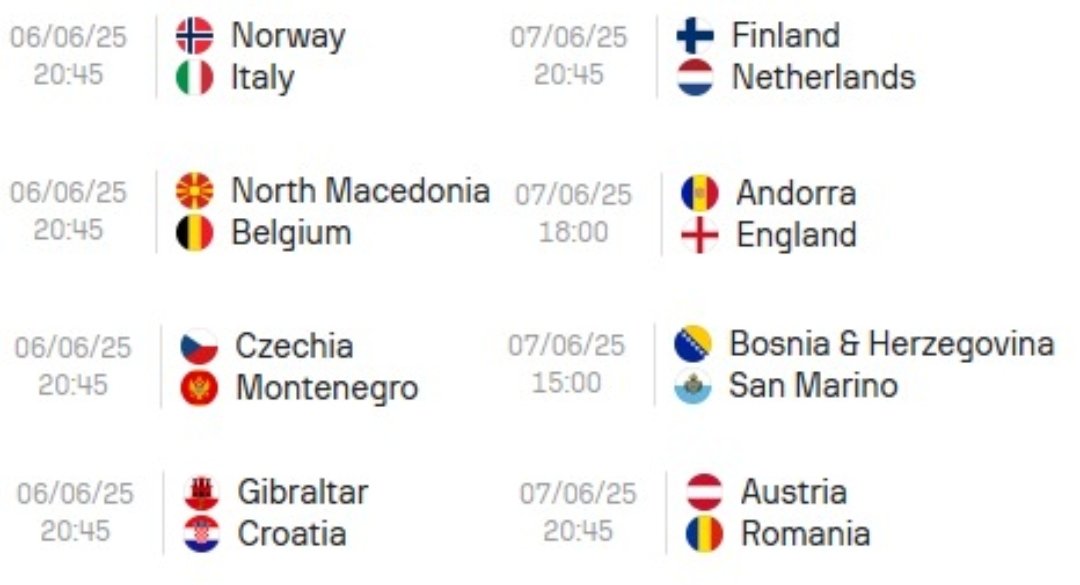BadBlueBoysXRPL's tweet photo. ⚽️World Cup Qualifications ⚽️
🔥⚽️8 games - 3 winners ⚽️🔥
Pick the winner or tie for each game & WIN $BBB💰

💥Norway VS Italy💥
💥Finland VS Netherlands💥
💥N. Macedonia VS Belgium💥
💥Andorra VS England💥
💥Czech VS Montenegro💥
💥 BiH VS R. San Marino💥
💥 Gibraltar VS Croatia💥
💥 Austria VS Romania💥

To qualify:
➡️ follow us (#BadBlueBoys)
➡️ like & repost
➡️ hold >$BBB200k

🥇$BBB 200k
🥈$BBB 100k 
🥉$BBB 50k

tie breaker (total goals for all 8 games)