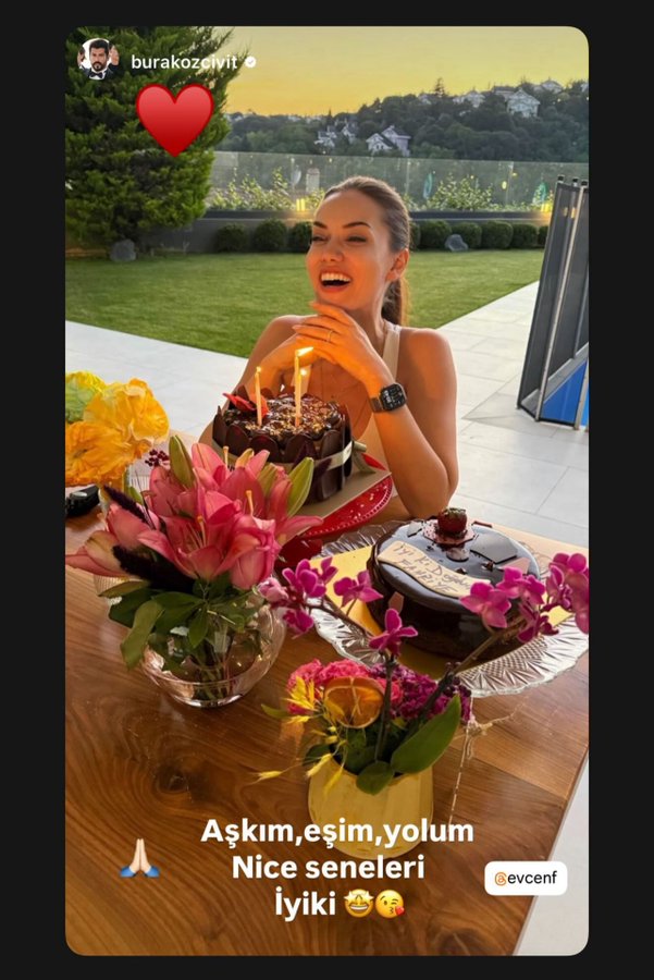 بوراك أوزجيفيت يحتفل بعيد ميلاد زوجته فهرية إفجان بهذه الصورة ..🤩🎂

#BurakÖzçivit , eşi #FahriyeEvcen’in doğum gününü bu kare ile kutladı ..🤩🎂