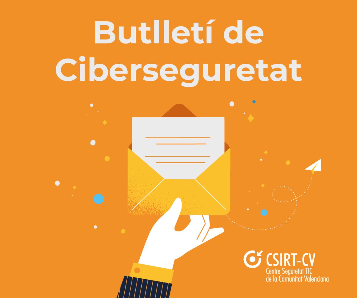 🔍👁️ Ja has vist el nostre últim butlletí? 
No? I a què estàs esperant? ⌚️

📰Descobrix, entre altres notícies, les #estafes més destacades de l'últim mes o els principals servicis que donem des de #CSIRTCV. 
No deixes que t'ho expliquen 🗣️

🔗csirtcv.gva.es/boletin-de-may…

@gvahisenda