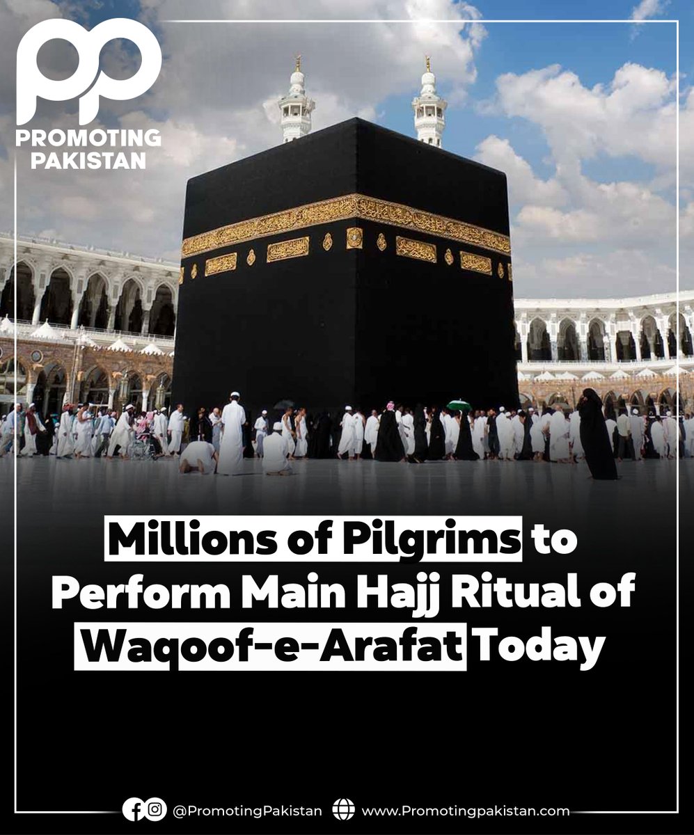 PromotingPK's tweet photo. Hajj rituals have begun in Mecca, uniting millions. This year, the sermon will be translated into 35 languages! #PromotingPakistan #PilgrimageExperience #CulturalDiversity #FaithAndDevotion #SpiritualJourney #UnityInFaith #MeccaPilgrimage #Hajj2023 https://t.co/rHVSxCUN4B