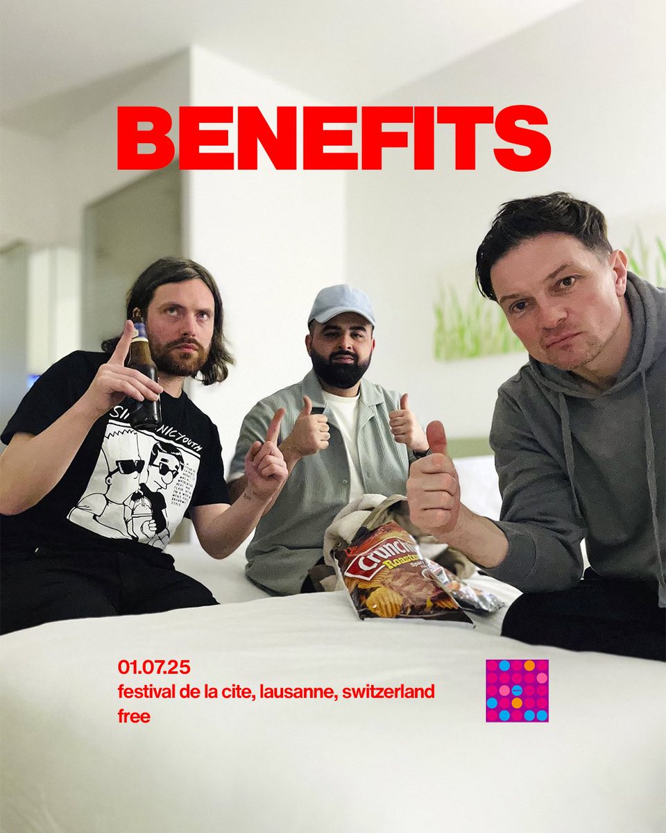 Benefitstheband's tweet image. Pack the Alpen and the salopettes, we’re playing in Switzerland next month at Festival de la Cité in Lausanne! Taking Shakk too, let’s goooo!