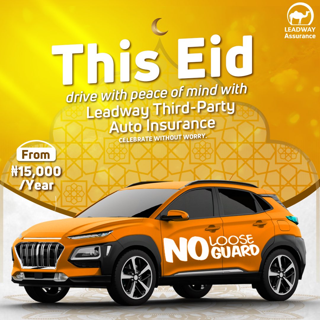 This Eid, make sure your vehicle insurance is in check before you hit the road.

“Had I known” has never stopped police fines or roadside drama.

Get the Leadway Third-Party Auto Insurance Today

Send us a DM now and journey with backing.
#LeadwayAssurance #Eid #Nolooseguard