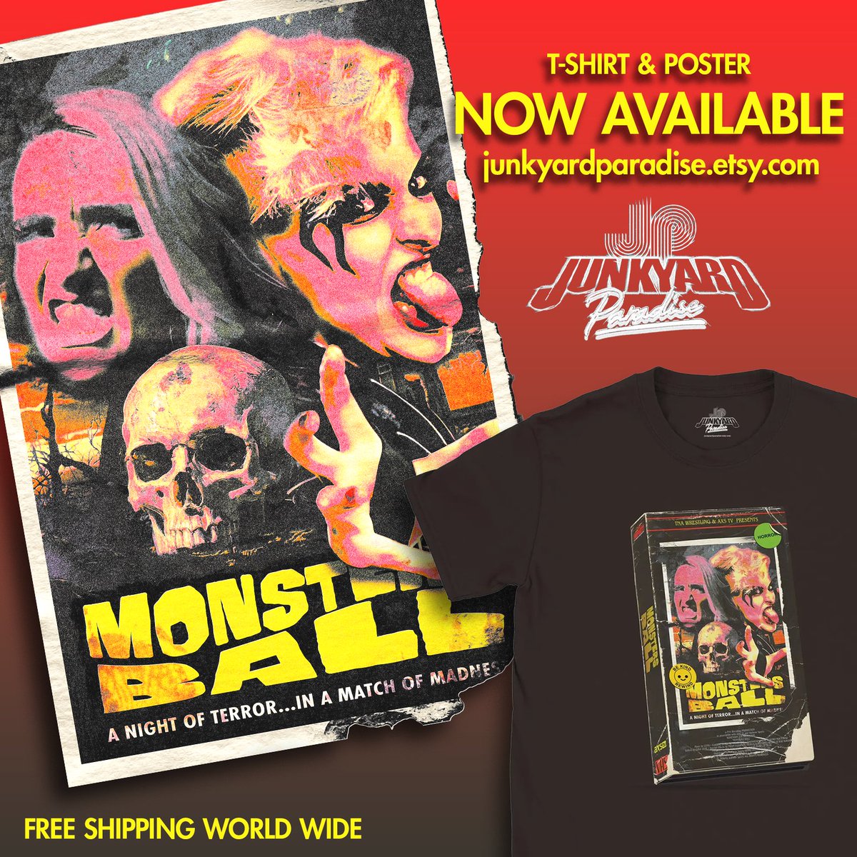 stevieboyishere's tweet photo. @WeAreRosemary vs @XiaBrookside Monsters Ball Giallo Bootleg Tee Just Dropped
https://t.co/T5ECpEoGsn

#TNAiMPACT #MonstersBall #WrestlingTee #GialloArt #JunkyardParadise #wrestlingtee #WrestlingArt #VHSBootleg #JunkyardParadise https://t.co/e5UxQ3m8Pr