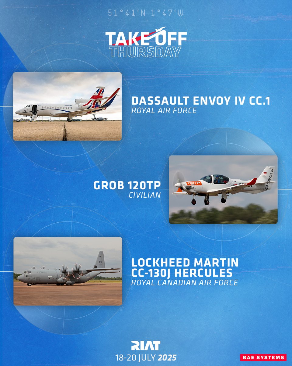 Royal International Air Tattoo (@airtattoo) on Twitter photo Another flying display confirmed for RIAT25 with the French Atlantique!
Also, several additions to the static line including <a href="/RCAF_ARC/">Royal Canadian Air Force</a> Aurora and Hercules, Italian ATR 42 and <a href="/RoyalAirForce/">Royal Air Force</a> Envoy.
See the full update at: airtattoo.com/the-airshow/ai… Another flying display confirmed for RIAT25 with the French Atlantique!
Also, several additions to the static line including <a href="/RCAF_ARC/">Royal Canadian Air Force</a> Aurora and Hercules, Italian ATR 42 and <a href="/RoyalAirForce/">Royal Air Force</a> Envoy.
See the full update at: airtattoo.com/the-airshow/ai…
