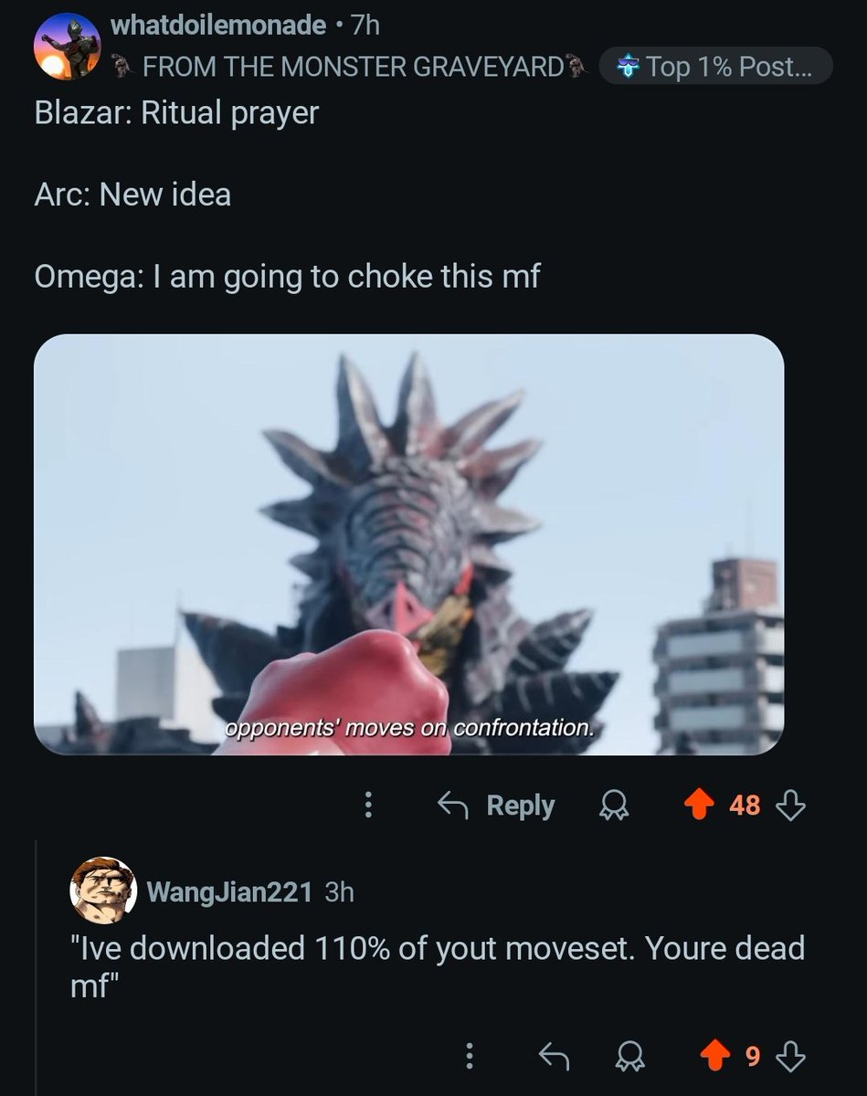 "I've downloaded 110% of your moveset"