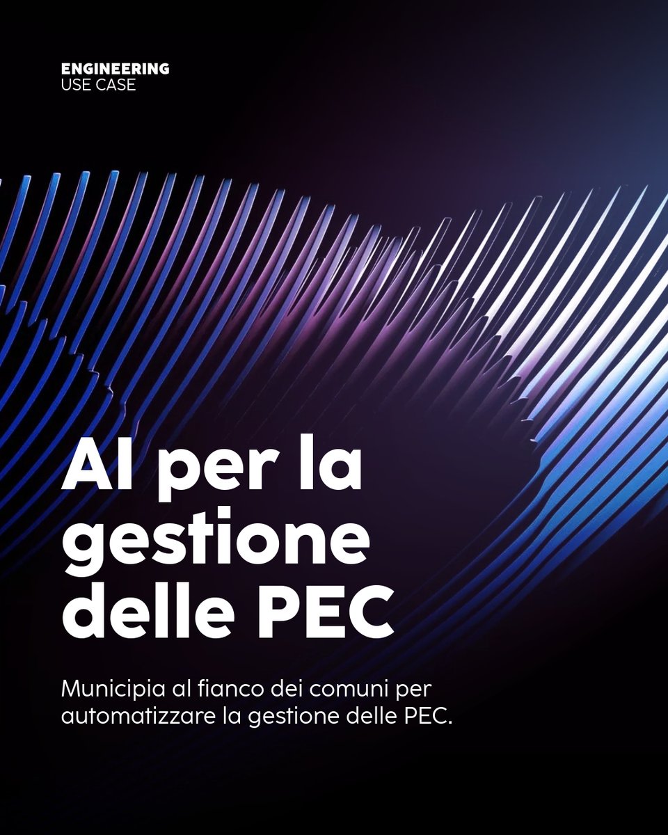 EngineeringSpa's tweet image. 📥 La gestione manuale delle PEC è un’attività ripetitiva che assorbe tempo e risorse nei comuni. Come efficientarla? @Municipia_Spa, Gruppo Eng, abilita l’automazione di lettura e smistamento delle PEC grazie all’#AI e al #NaturalLanguageProcessing (NLP): eng.it/it/insights/st…