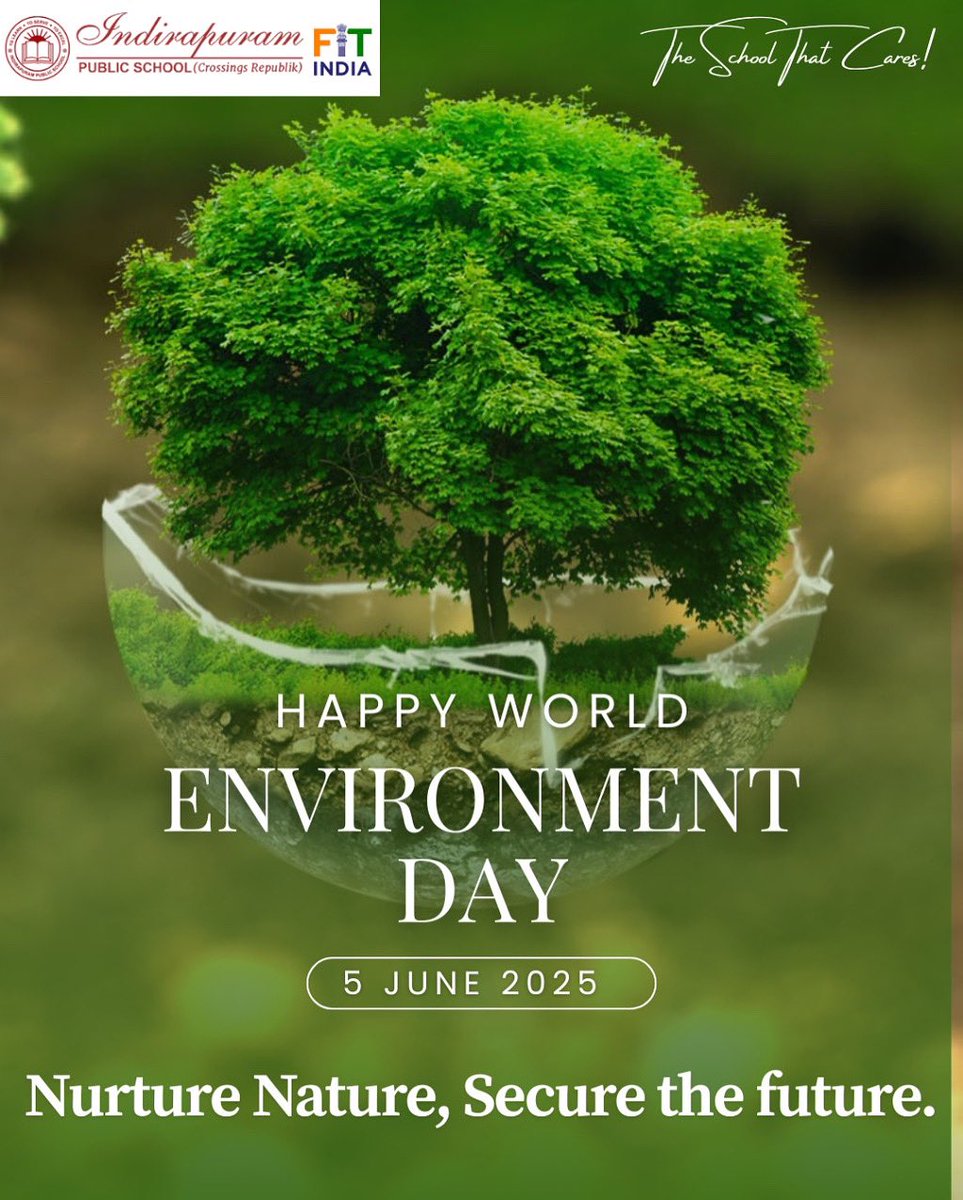 On this World Environment Day, we at Indirapuram Public School, Crossings Republik, take a moment to reflect on the importance of protecting our planet. Let us all pledge to make small yet meaningful changes in our daily lives to preserve the environment for future generations.