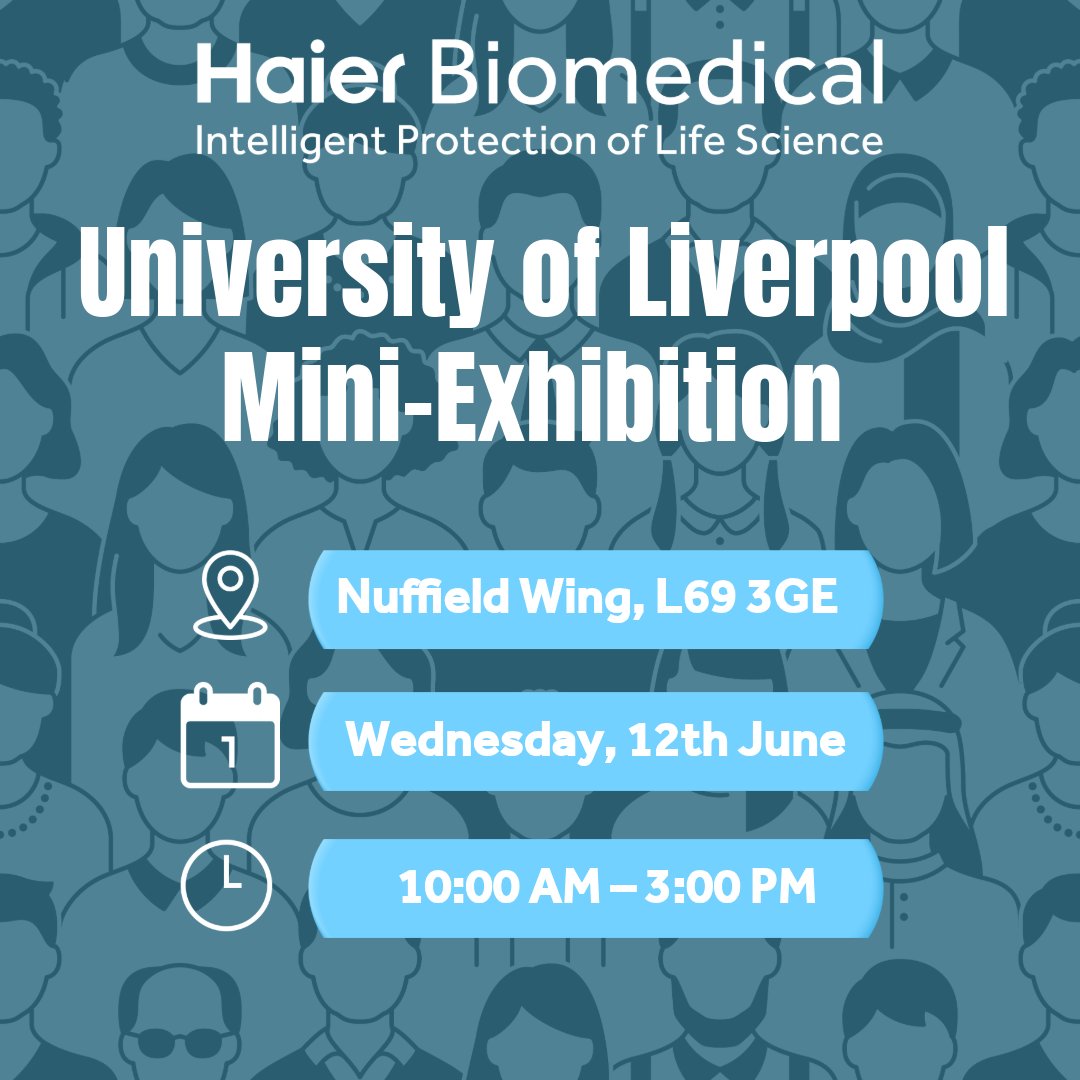 🧪 Join Us at the University of Liverpool Mini-Exhibition!😀

📅 Wednesday, 12th June | 10:00 AM – 3:00 PM
📍 Nuffield Wing, The University of Liverpool

Drop by our stand to explore innovative tech and chat with the Haier Biomedical UK team. 

We’d love to see you there!
