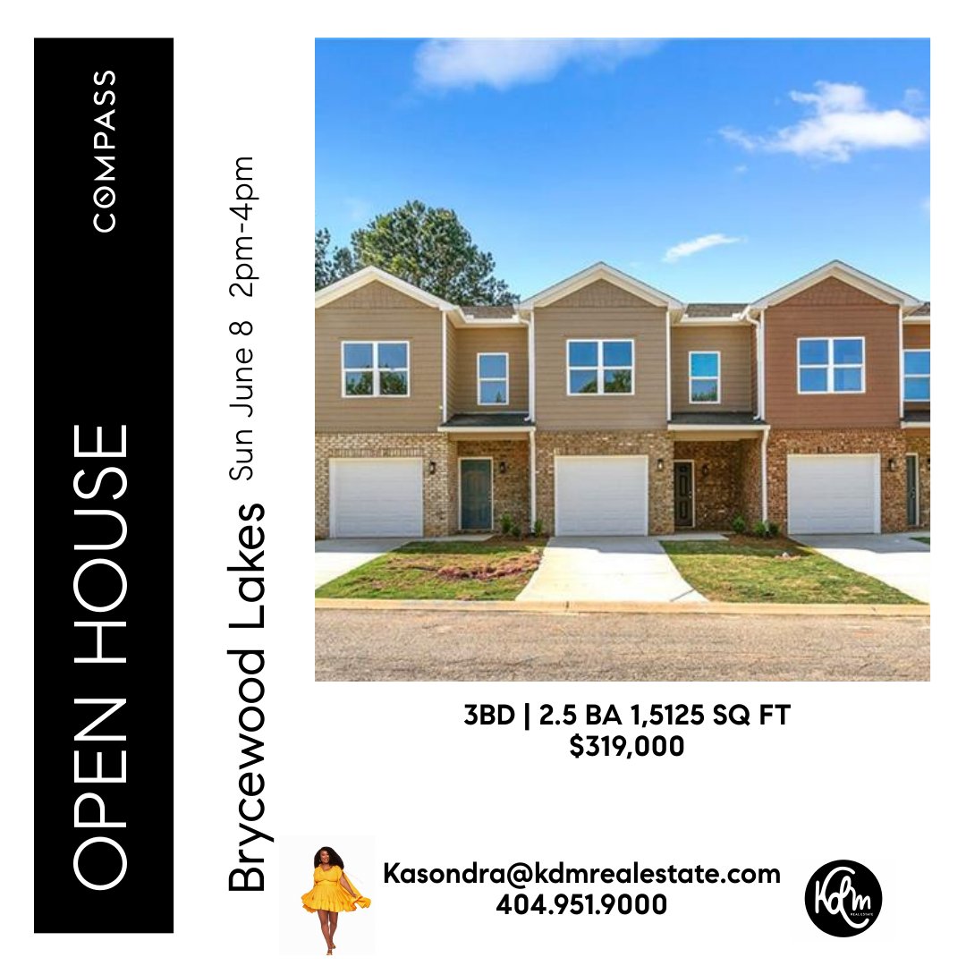 KDM_RealEstate's tweet image. 📍 Sunday Open Houses All June at Brycewood Lakes!
Join me every Sunday from 2–4PM to tour beautiful 3BR, 2.5BA townhomes in Decatur.

✨ Ask about $0 down + no PMI financing!
Low HOA. Two floorplans. Stylish finishes.

#AtlantaOpenHouse #DecaturRealEstate