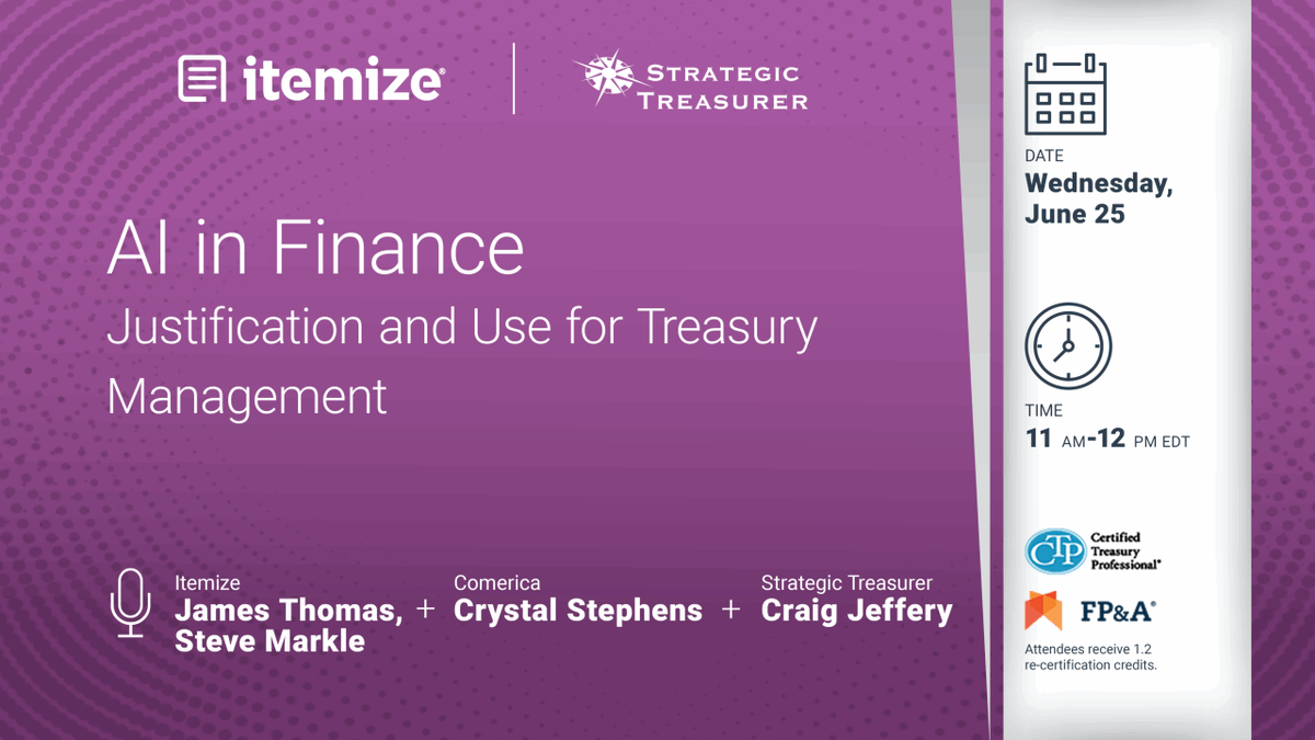 AI in treasury is no longer just hype. 🌐

Join us to explore real use cases of machine learning, generative &amp; agentic AI in finance—and how treasurers can use them to drive real impact.

Register now: strategictreasurer.com/webinar-ai-in-…