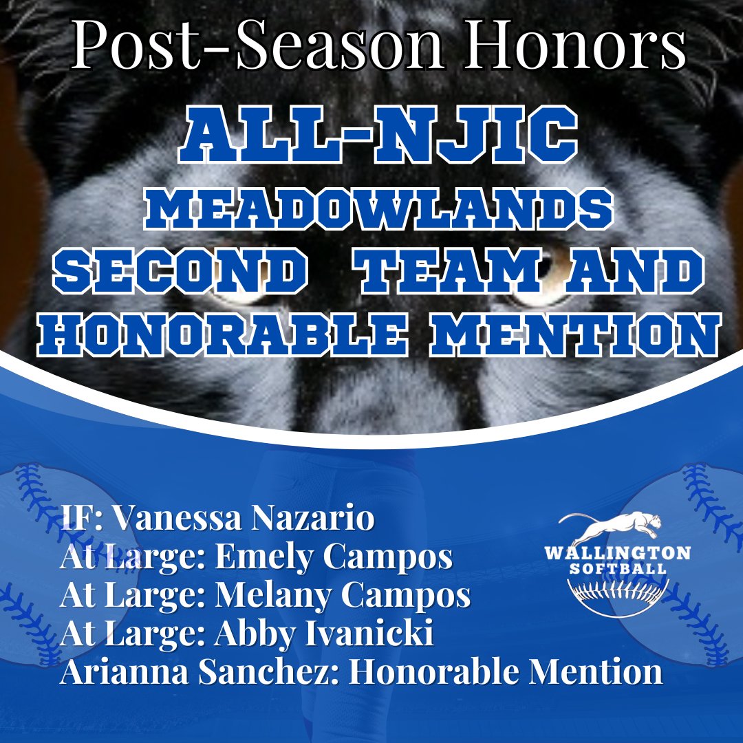 The NJIC Meadowlands  recognized nine Panther players and Coach Anj with post season honors.  Congratulations to all!  #PantherPride <a href="/WHSAthletics234/">Wallington High School Athletics</a> <a href="/NJICAthletics/">NJIC</a>