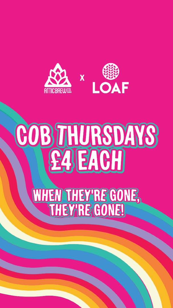 atticbrewco's tweet image. 🥪  COB THURSDAYS 🥪

Pint and a cheese and onion cob?  Available in the taproom today from 5pm!

𝗙𝗢𝗥𝗪𝗔𝗥𝗗 𝗧𝗛𝗜𝗡𝗞𝗜𝗡𝗚 𝗕𝗘𝗘𝗥

#cobs #cheese #beer #craftbeer #atticbrewco #cobthursdays #thirstythursday